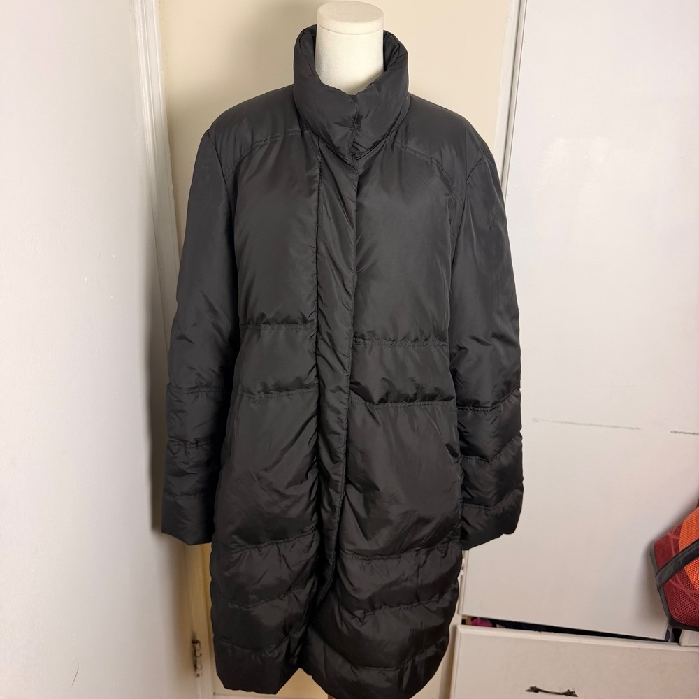 AUTHIER Black Goose Down Women Puffer Coat Made in Italy Size US 12